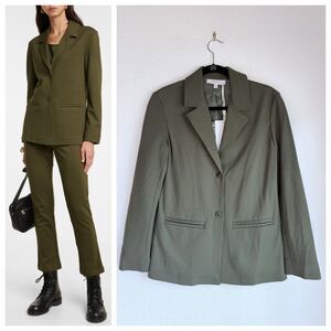 NEW Max Mara Leisure Cluny Jersey Blazer Jacket in Olivia Dark Green Size XS